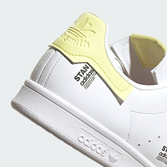adidas Stan Smith PrimeGreen Vegan Tennis Sneaker White Yellow GV7665 Bl… - Picture 15 of 16